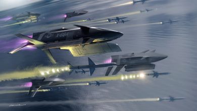 LongShot aircraft releasing air-to-air missiles.