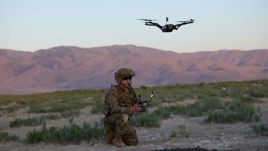 US soldier trains with drones at Joint Readiness Training Center at Fort Polk, Louisiana