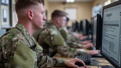 Soldiers using AI tools in a training environment.