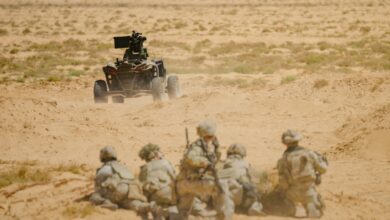 ULTRA autonomously maneuvers past forward line of troops to overwatch position.