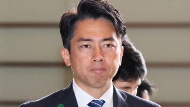 Japanese Defense Minister Shinjiro KOIZUMI arrives at the Prime Minister's Office in Tokyo, Japan, on April 21, 2026.
