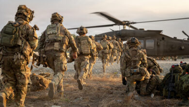 U.S. Soldiers assigned to 2nd Battalion, 35th Infantry Regiment, 3rd Mobile Brigade, 25th Infantry Division board a UH-60 Black Hawk