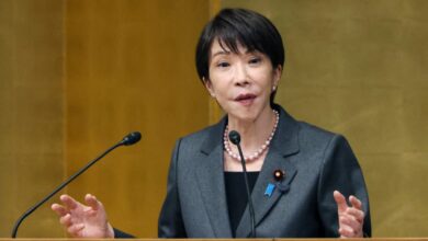 Japanese Prime Minister Sanae Takaichi attends the National Shinkin Bank (credit union) Convention in Chiyoda Ward, Tokyo, Japan on June 24, 2026.