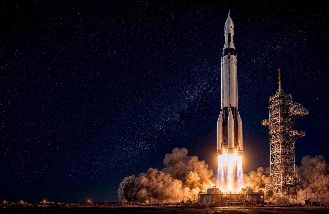 Launch of Saturn V space vehicle. Photo: Rocket One
