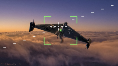 Artistic illustration of a Shahed drone being targeted.