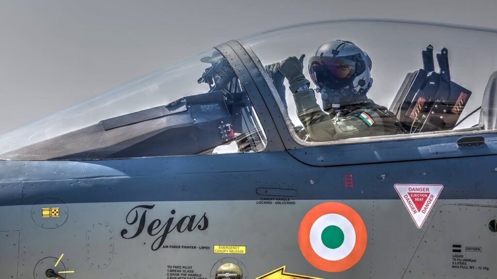 Pilot of the HAL Tejas giving confirmation