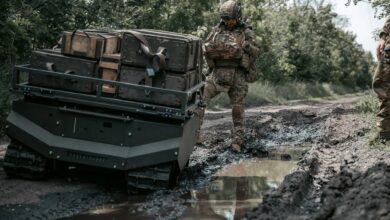 Soldier operates a GEREON unmanned ground vehicle. Photo: ARX Robotics