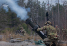Soldiers assigned to the 19th Special Forces Group fire a Hero-120 Loitering Munition from a javelin missile system during Operation Summit Strike '24, Nov. 20, 2024, on Fort Drum, New York. Summit Strike '24 provides a demonstration of the 10th Mountain Division’s ability to coordinate and execute multi-domain operations live-fire exercises, highlighting the Alpine spirit of maintaining ready and responsive forces because of one-of-a-kind, top-tier training facilities at Fort Drum. (U.S. Army photo by Pfc. Kade M. Bowers)