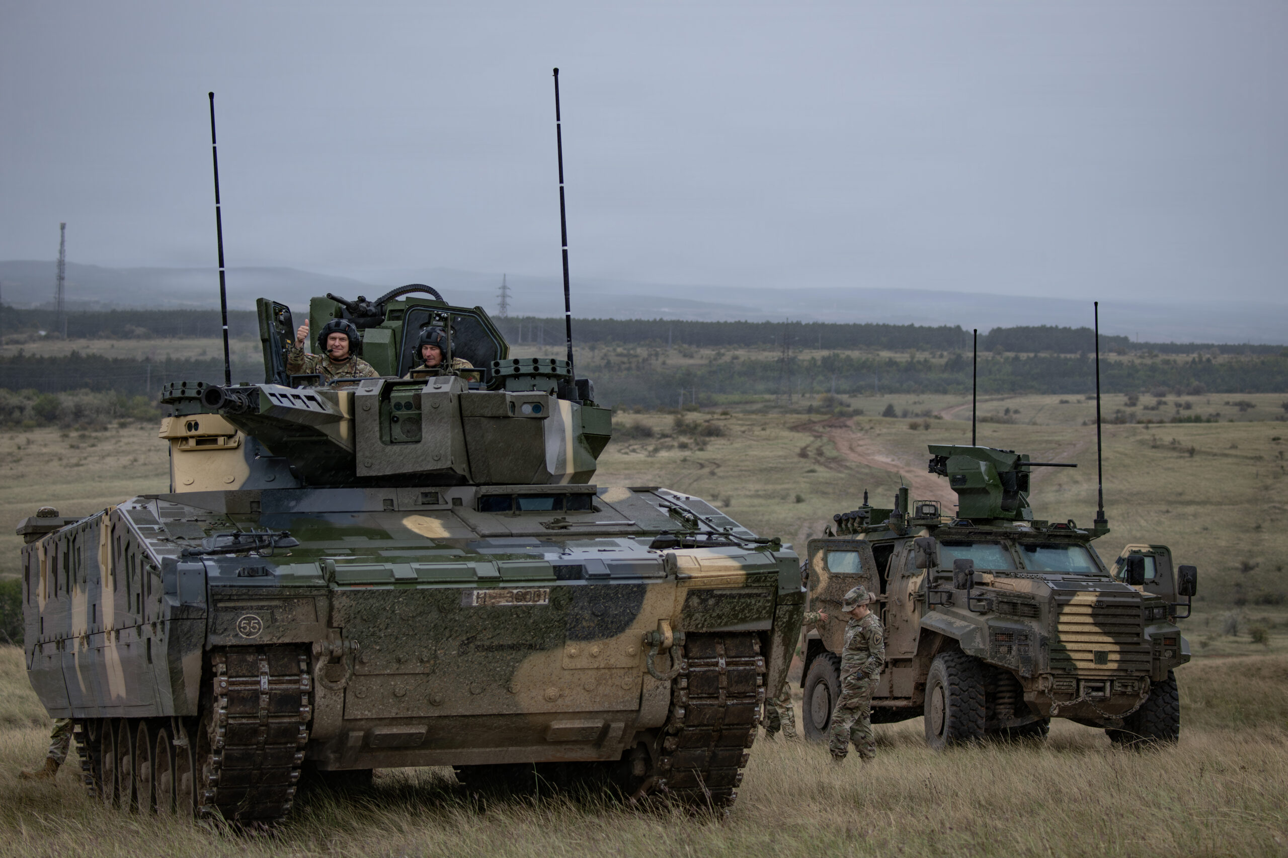 a Lynx Infantry Fighting Vehicle driven by the soldiers of the Hungarian Defence Forces 30th Mechanized Infantry Brigade, as part of a State Partnership Program annual capstone trip