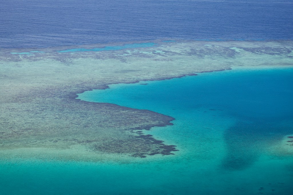 An aerial view of the Red Sea near Yanbu, Saudi Arabia, on January 17, 2026.