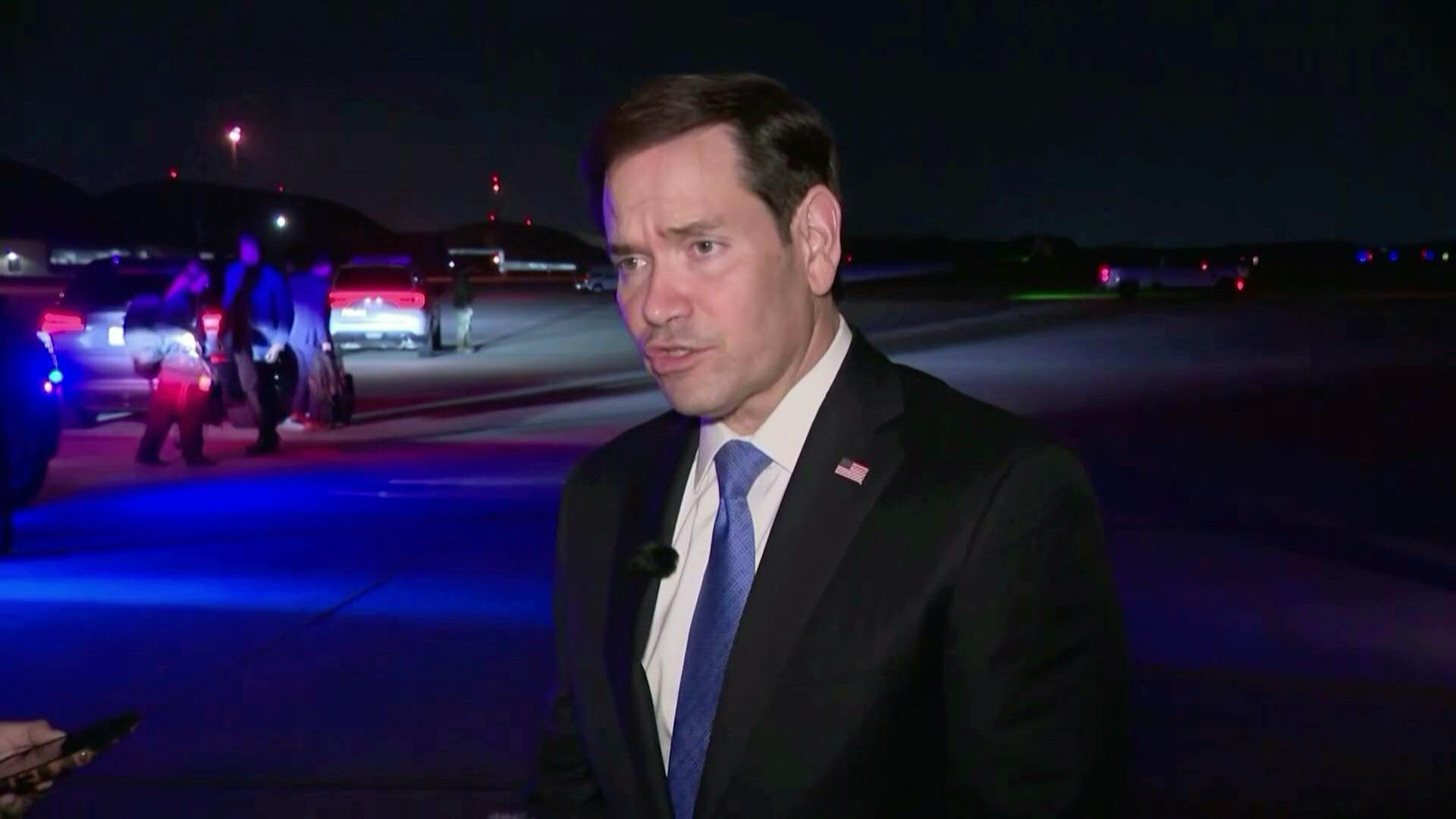 US Secretary of State Marco Rubio before departing for the Philippines.
