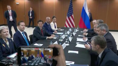 US Secretary of State Marco Rubio and Russia's Foreign Minister Sergei Lavrov meet on the sidelines of the Association of Southeast Asian Nations (ASEAN) Foreign Ministers Meeting in Pasay, Metro Manila.