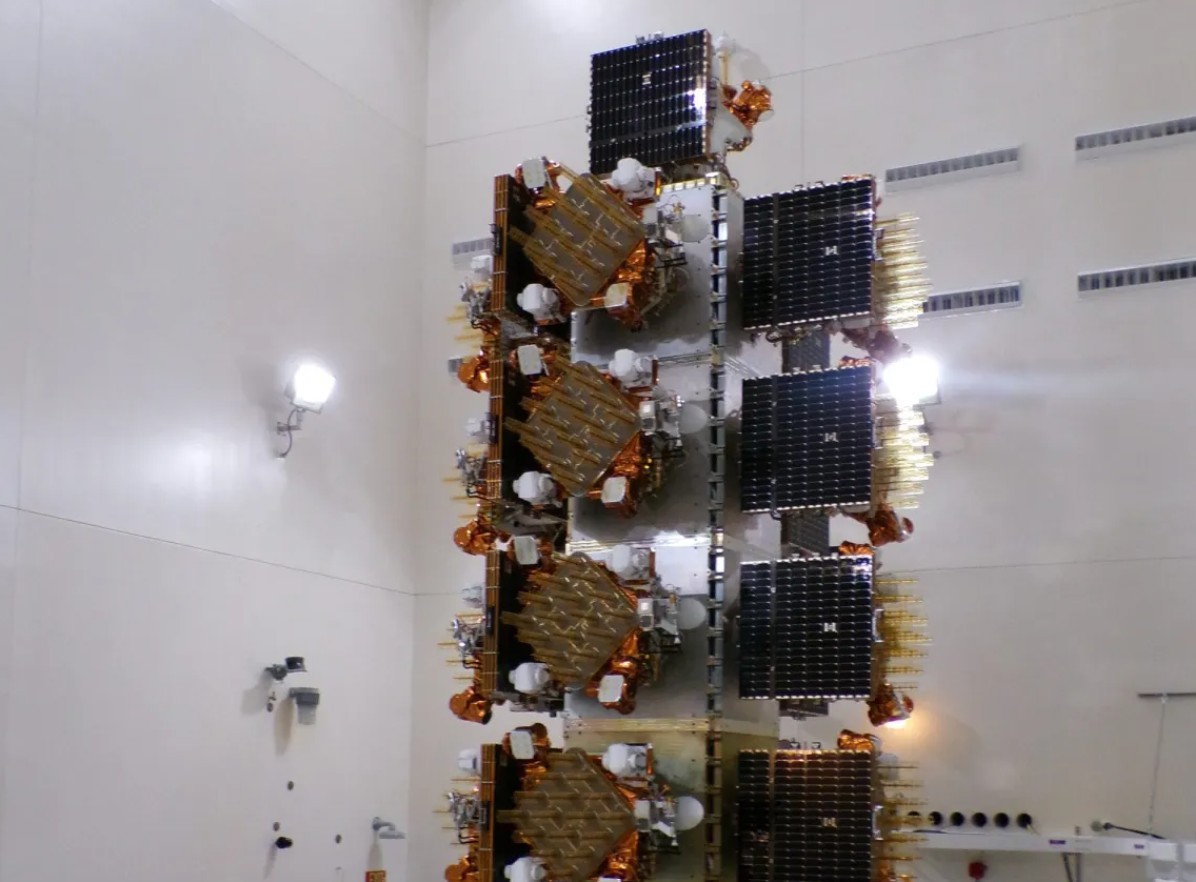 Twenty-one York-built satellites integrated and stacked ahead of launch aboard a dedicated Falcon 9 for the Space Development Agency's Tranche 1 Transport Layer.